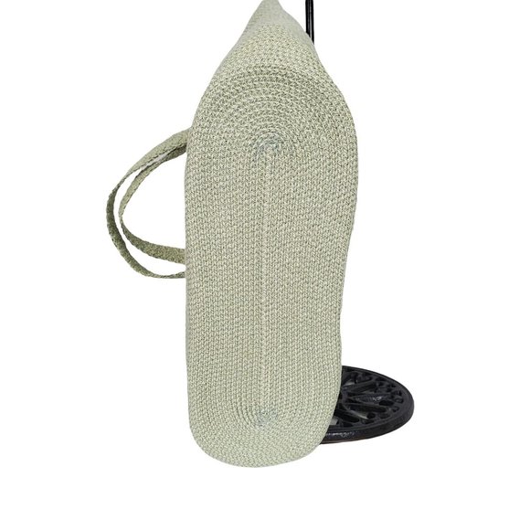 Talbots NWT Purse Woven Tweed Basket Tote Shoulder Bag Braided Straps Green - Picture 5 of 8